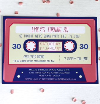 Cassette Tape 80s Invitation, 2 of 6