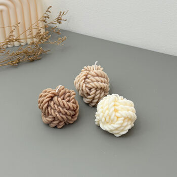 Wool Yarn Knot Candle And Decorative Soy Candle, 6 of 9