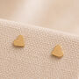 4mm Gold Plated Sterling Silver Heart Stud Earrings, thumbnail 1 of 6
