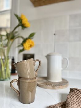 Set Of Four Earth Brown Stoneware Mugs, 3 of 5