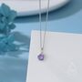 Sterling Silver Amethyst Purple Cz Bubble Pendant Necklace, thumbnail 1 of 12