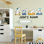 Personalised Set Of Four Dinosaur Cars Wall Sticker, thumbnail 1 of 3