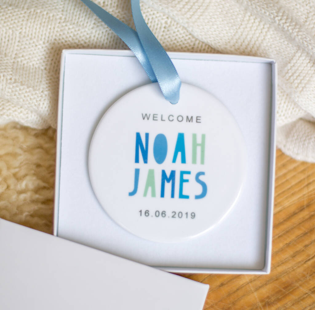 New Baby Boy Personalised Decoration, 1 of 3