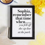 Personalised Remember When Print, thumbnail 4 of 6
