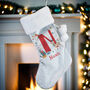 Personalised Initial Reindeer Christmas Stocking, thumbnail 2 of 4