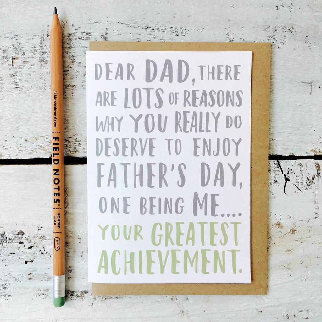 Greatest Achievement Father's Day Script Card By momo+boo ...