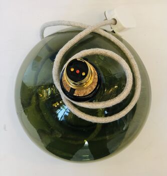 Olive 29cm Recycled Handmade Glass Table Lamp, 2 of 9
