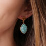 Gemstone Drop Earrings With Hammered Stud, thumbnail 4 of 8