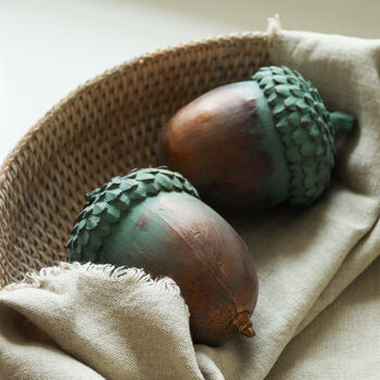 Verdigris And Bronze Decorative Acorn, 3 of 3