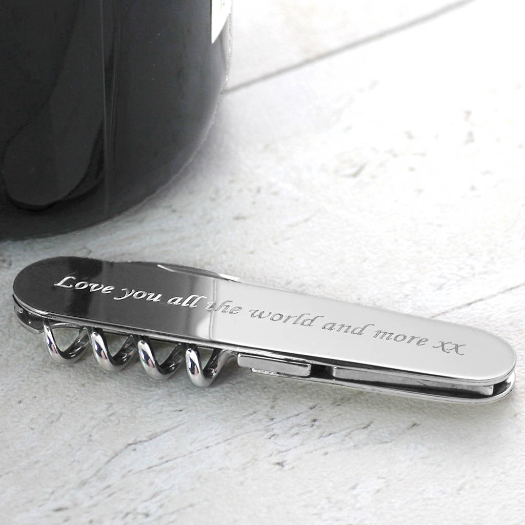 Personalised Waiter's Friend Sterling Silver Corkscrew By Hersey