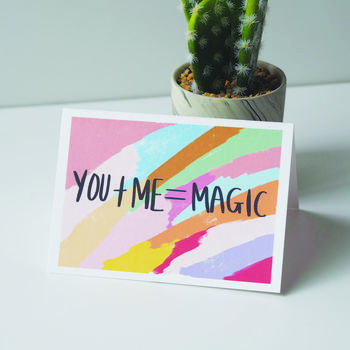 You + Me = Magic Hand Lettered Valentine's Card, 4 of 4