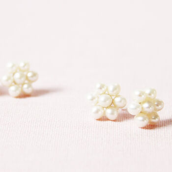 Pearl Flower Stud Earrings, 6 of 7