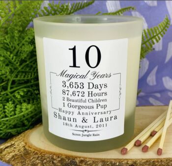 Personalised 10th Magical Years Anniversary Candle, 3 of 11