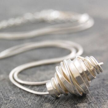 Silver Coiled Hive Drop Earrings, 9 of 12