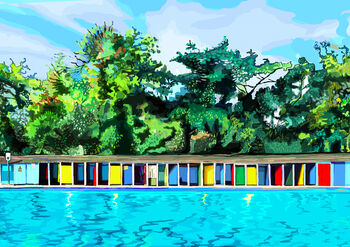 London Lido, Illustration Art Print, 2 of 2