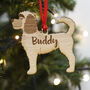 Personalised Wooden Labradoodle Dog Xmas Decoration, thumbnail 4 of 6