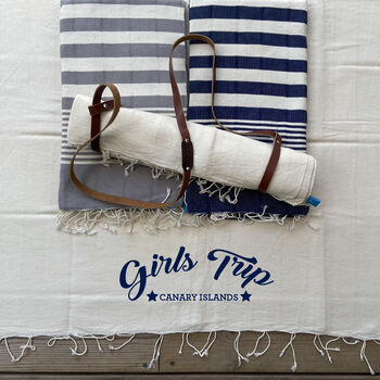 Personalised Handwoven Cotton Beach And Bath Towel, 3 of 11