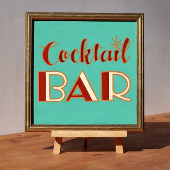 Cocktail Bar Interior Wall Art Typography Sign, 4 of 4