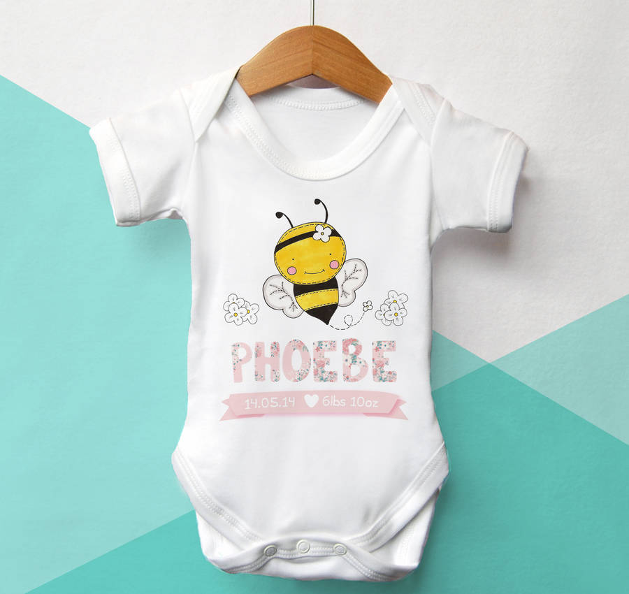 personalised bumble bee baby vest by cows & kisses | notonthehighstreet.com