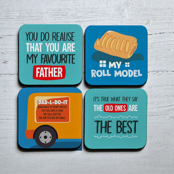 Funny Dad Themed Coaster Set For Fathers Day, 2 of 6