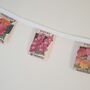 Fabric Summer Flowers Seed Packet Bunting Decoration, thumbnail 3 of 7