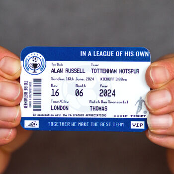 Personalised Football Ticket Wallet Insert For Dad, 6 of 7