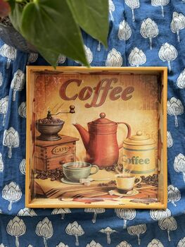 Wooden Serving Tray, Printed Square, 3 of 7