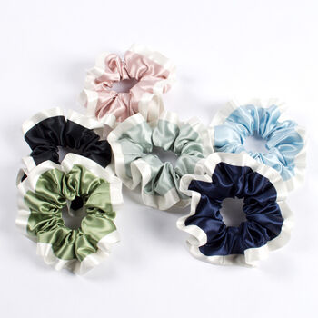 Two Color Stitching Mulberry Silk Large Hair Scrunchie, 6 of 7