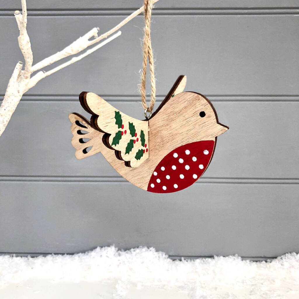 Wooden Scandi Bird Decoration By Pink Pineapple Home & Gifts