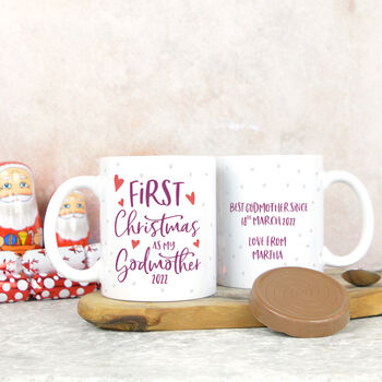 Personalised 'First Christmas As My Godmother' Mug, 2 of 3