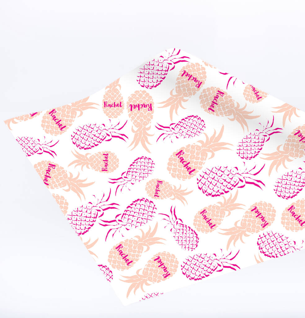 Personalised Pineapple Wrapping Paper By Abigail Warner