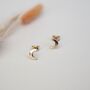 Recycled Gold Crescent Moons Studs, thumbnail 1 of 3