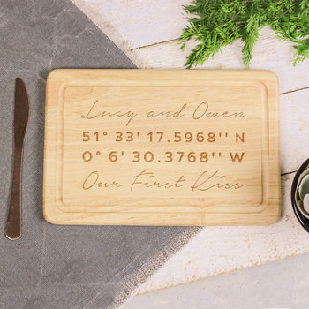 Personalised Coordinates Chopping Board, 3 of 4
