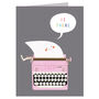 Mini Typewriter Greetings Card, thumbnail 2 of 5