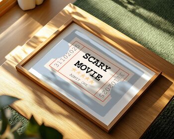 Scary Movie Ticket Halloween Art Print, 2 of 6