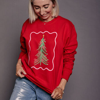 Christmas Tree Bow Sweatshirt, 4 of 8
