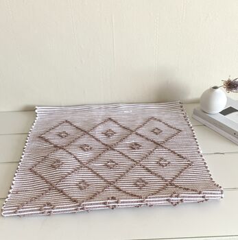 Hand Woven Diamond Knotted Mat, 3 of 4