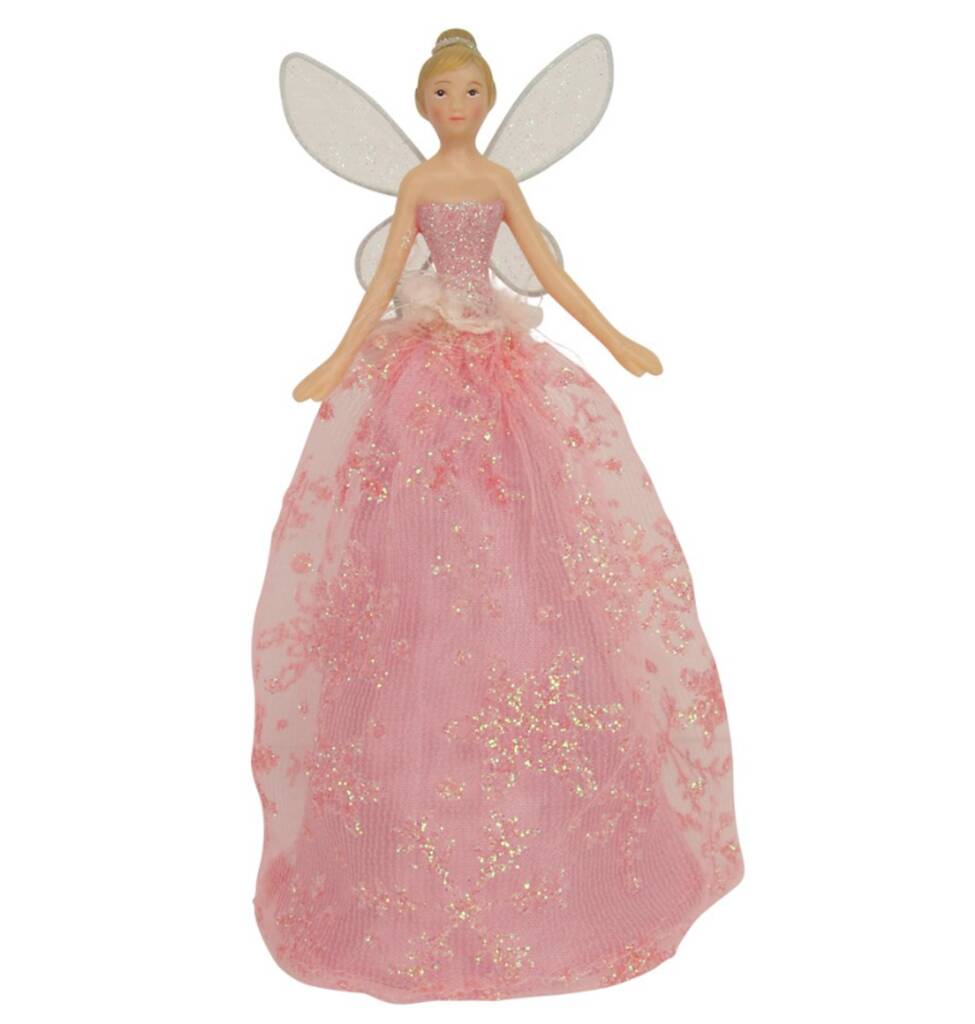 Large Pink Sparkle Fairy Tree Topper
