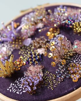 Limited Edition Beaded Embroidery Kit In Purple, 4 of 11