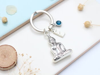 Personalisable Buddha Keyring Spiritual Gift, Good Luck Token, Yoga Accessory, 6 of 9