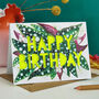 Happy Birthday Spotty Begonia Birthday Card, thumbnail 1 of 4