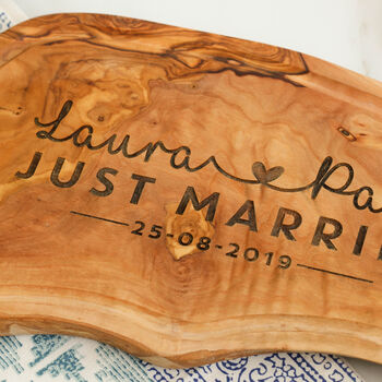 Personalised Just Married Wedding Chopping Board, 2 of 2