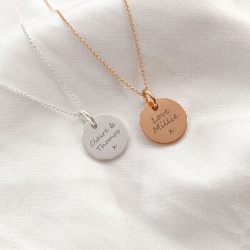 Rose Gold ‘Mama’ Mini Disc Necklace, 3 of 6