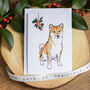 Festive Shiba Inu Christmas Card, thumbnail 1 of 7