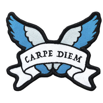 Carpe Diem Motivational Latin Motto Iron On Patch, 3 of 3