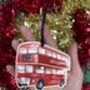 London Bus Wooden Christmas Decoration, thumbnail 3 of 3