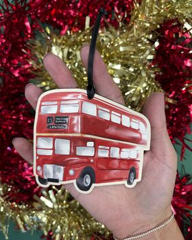 London Bus Wooden Christmas Decoration, 3 of 3
