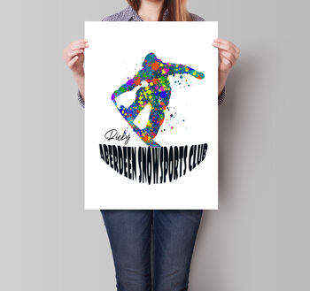 Snowboarder Personalised Art Print, 2 of 5