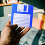 Retro Novelty Funny Floppy Disk Coaster Blue, thumbnail 1 of 2