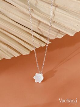 Vachana Shell Lily Sterling Silver Necklace, 3 of 10